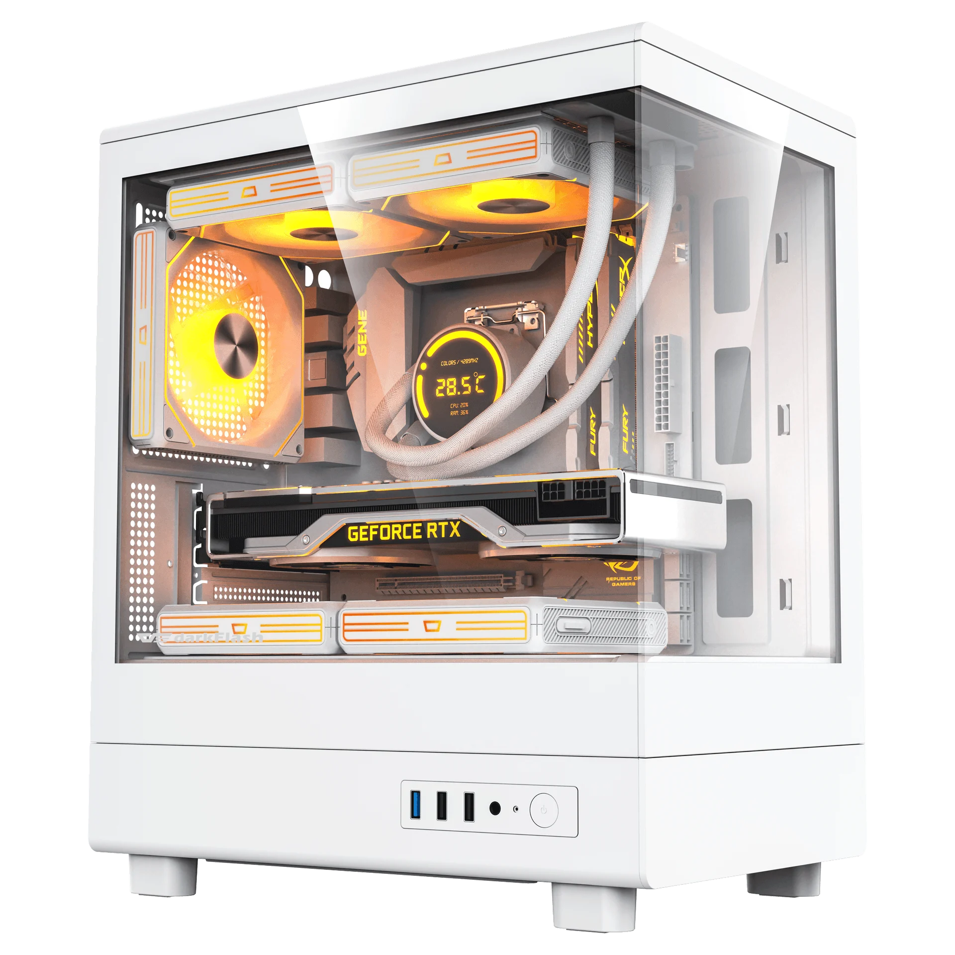 Ảnh tin Thùng máy Case DarkFlash DB330M M-ATX | Mặt kính, trắng