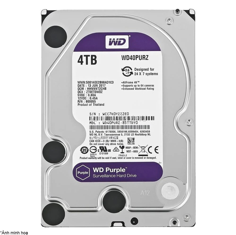 HDD PC WD 4TB TÍM CHÍNH HÃNG MỚI – ảnh 1