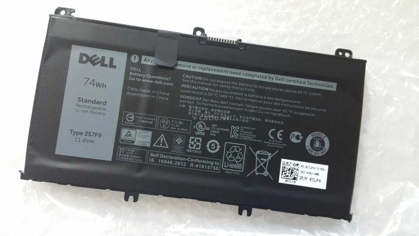 Pin laptop Dell Inspiron 5576 5577 7557 7559 7566 7567 – 357F9 74Wh (6 cell) – ảnh 1