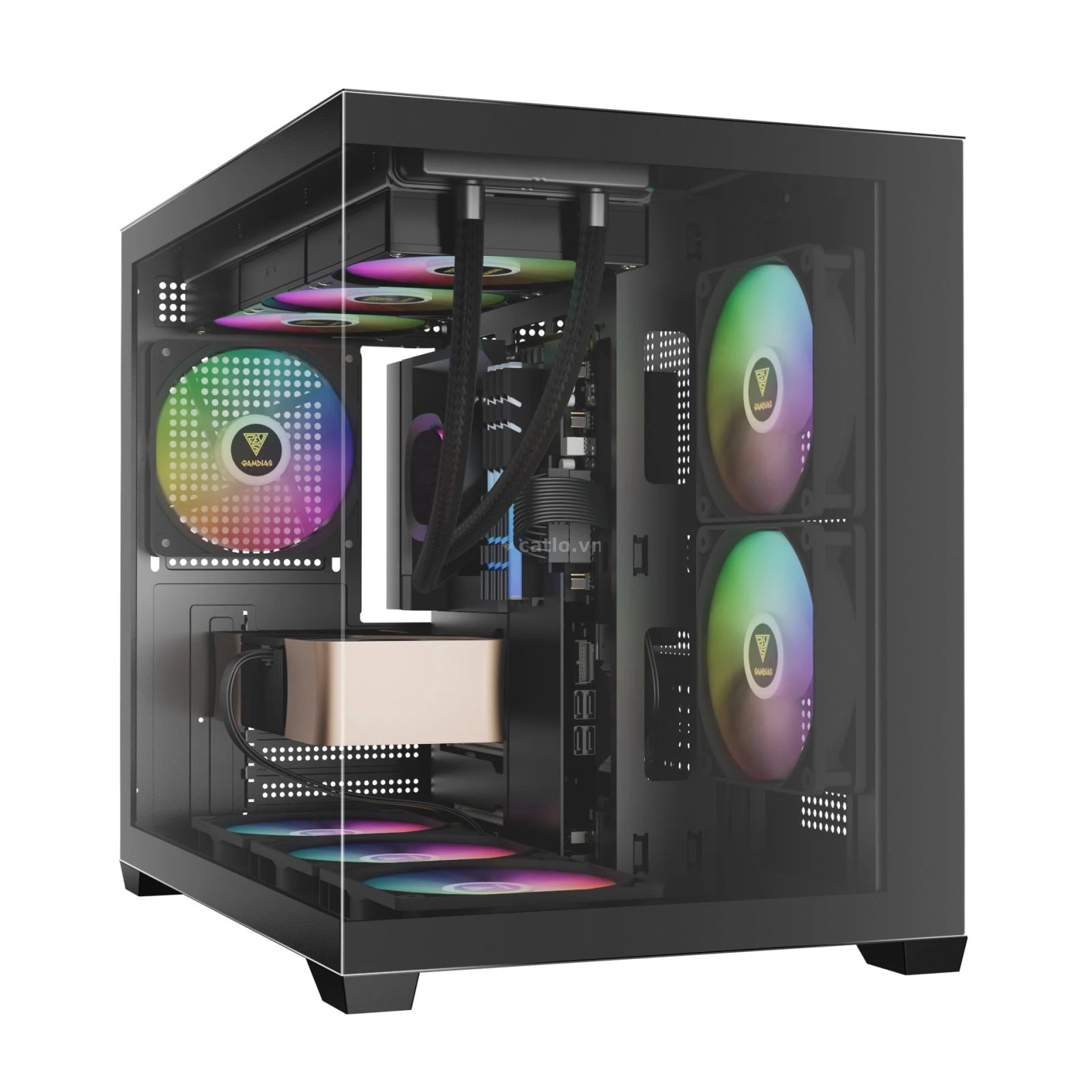 Thùng máy Gamdias GC10M V2 ARGB M-ATX (Kèm Sẵn 3F ARGB) - Đen – ảnh 1