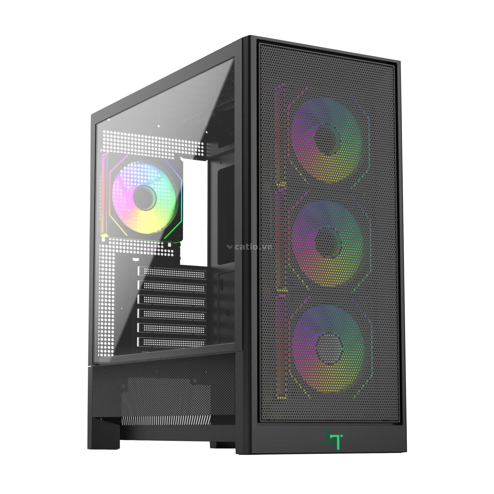 Thùng máy Linktech Bahamut 4Fa Full ATX Gaming (Kèm Sẵn 4F Argb) - Đen – ảnh 1