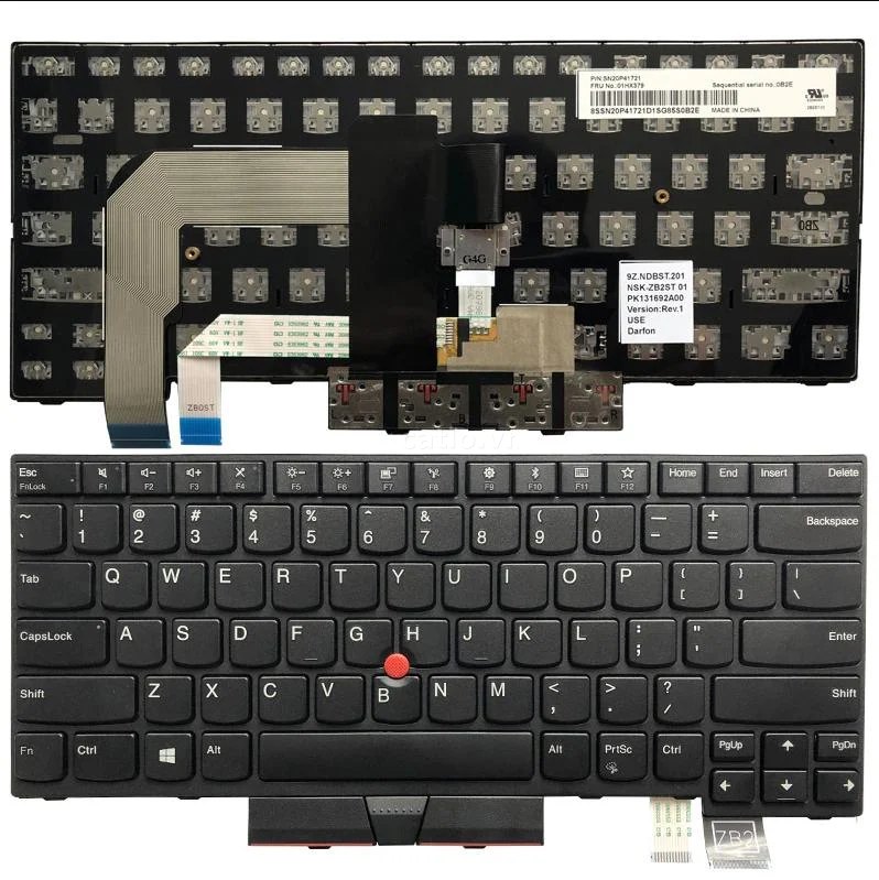 Bàn phím laptop Lenovo Thinkpad T470, T480 (Có chuột, Có nút chuột L+R) – ảnh 1