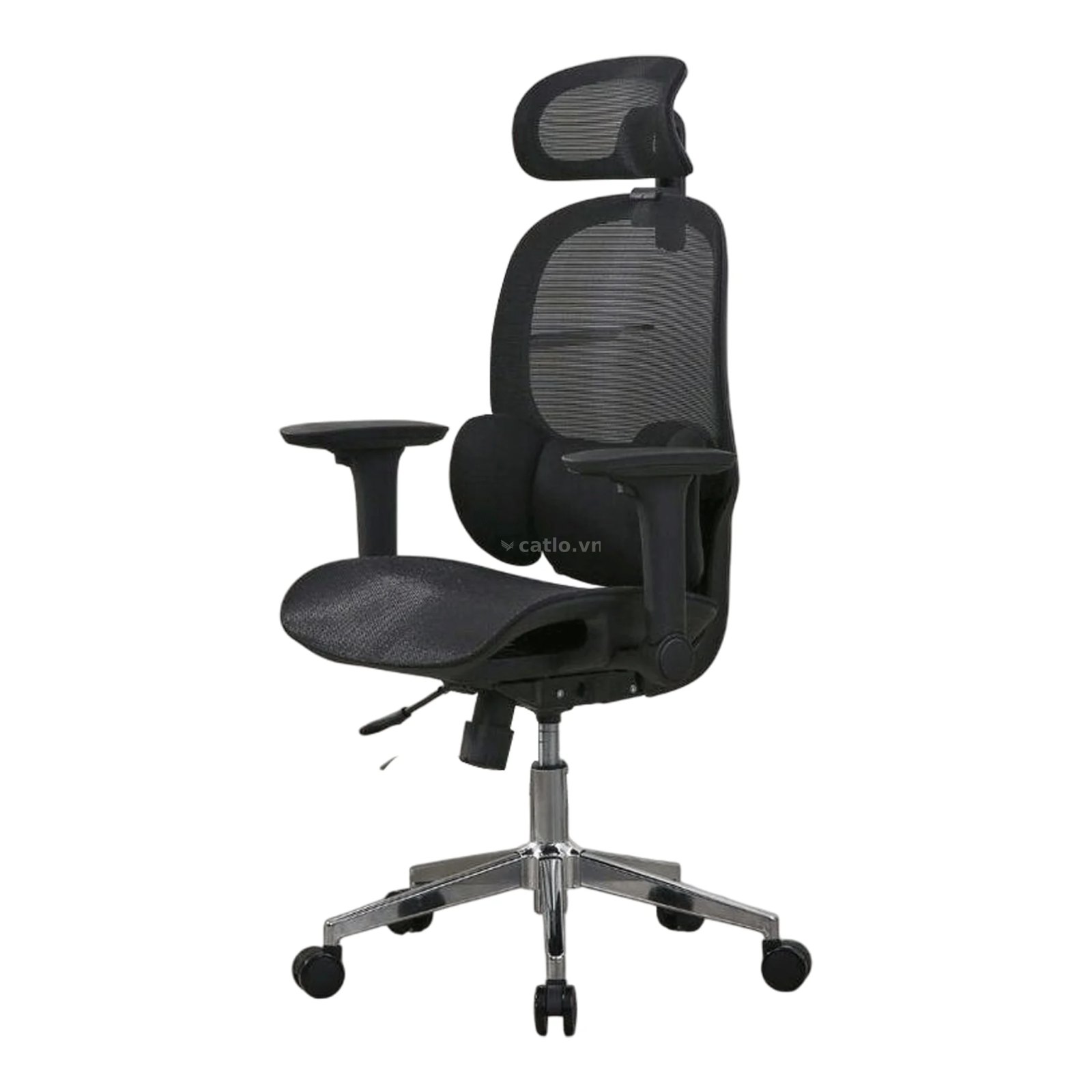 Ghế công thái học OEM E3 Lite | Đen, 150kg, Chân xoay, Lưng lưới – ảnh 1