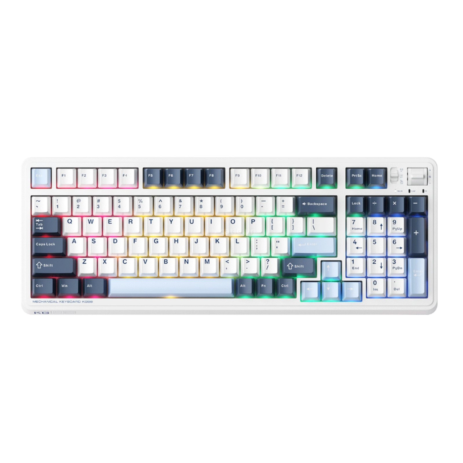 Bàn phím cơ không dây Machenike KG98 Tri-Mode RGB | White Blue, Purple-Gold Switch – ảnh 1