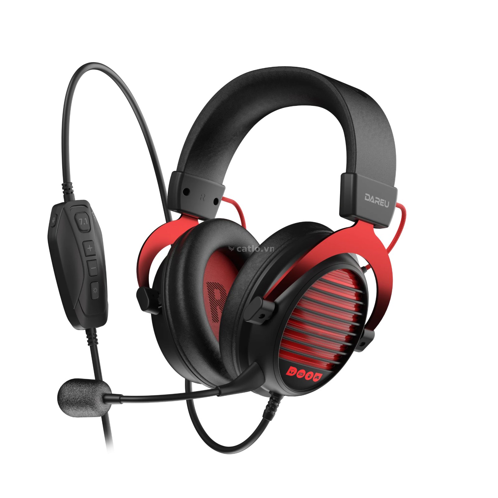 Tai nghe gaming Dare-U EH925 MAX | Có dây, Black Red – ảnh 1