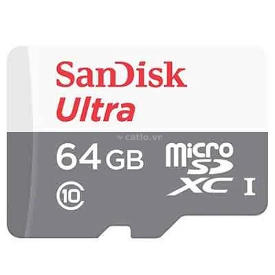 Thẻ nhớ giám sát Micro SD 64Gb SANDISK Ultra SDSQQNR-064G-GN6MN – ảnh 1