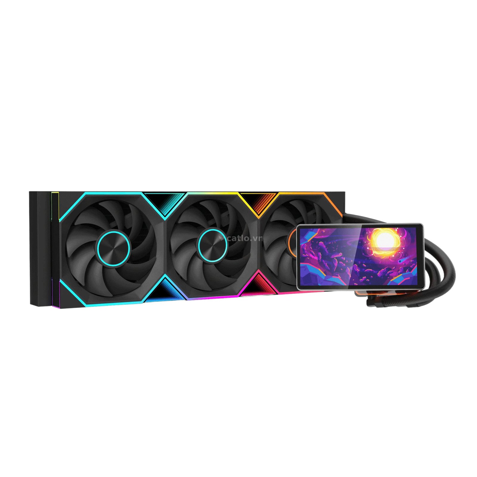 Tản nhiệt nước Leopard Pro Flow 360 | ARGB Display, Đen – ảnh 1