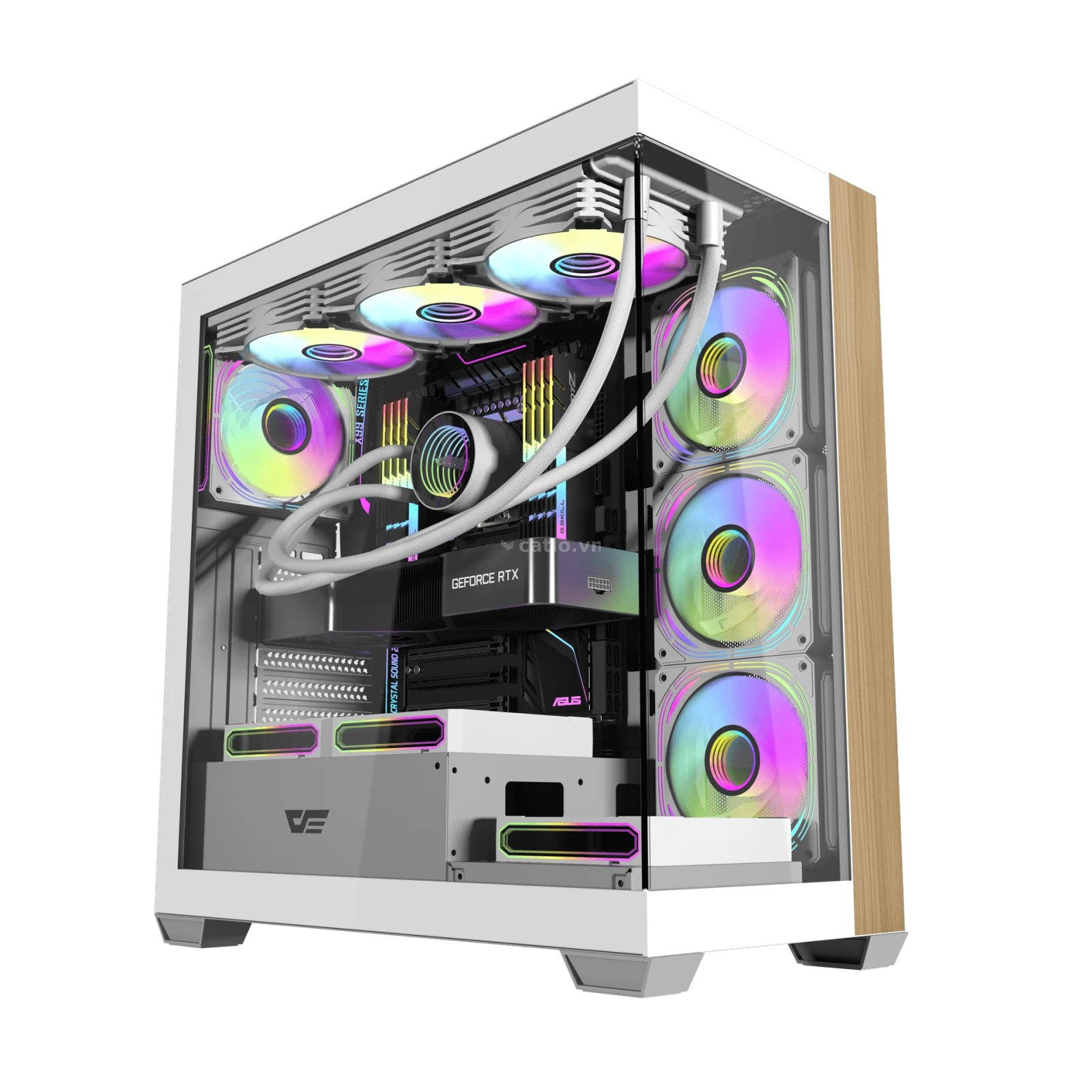 Thùng máy Case Darkflash DS900W ATX Glass - Trắng – ảnh 1