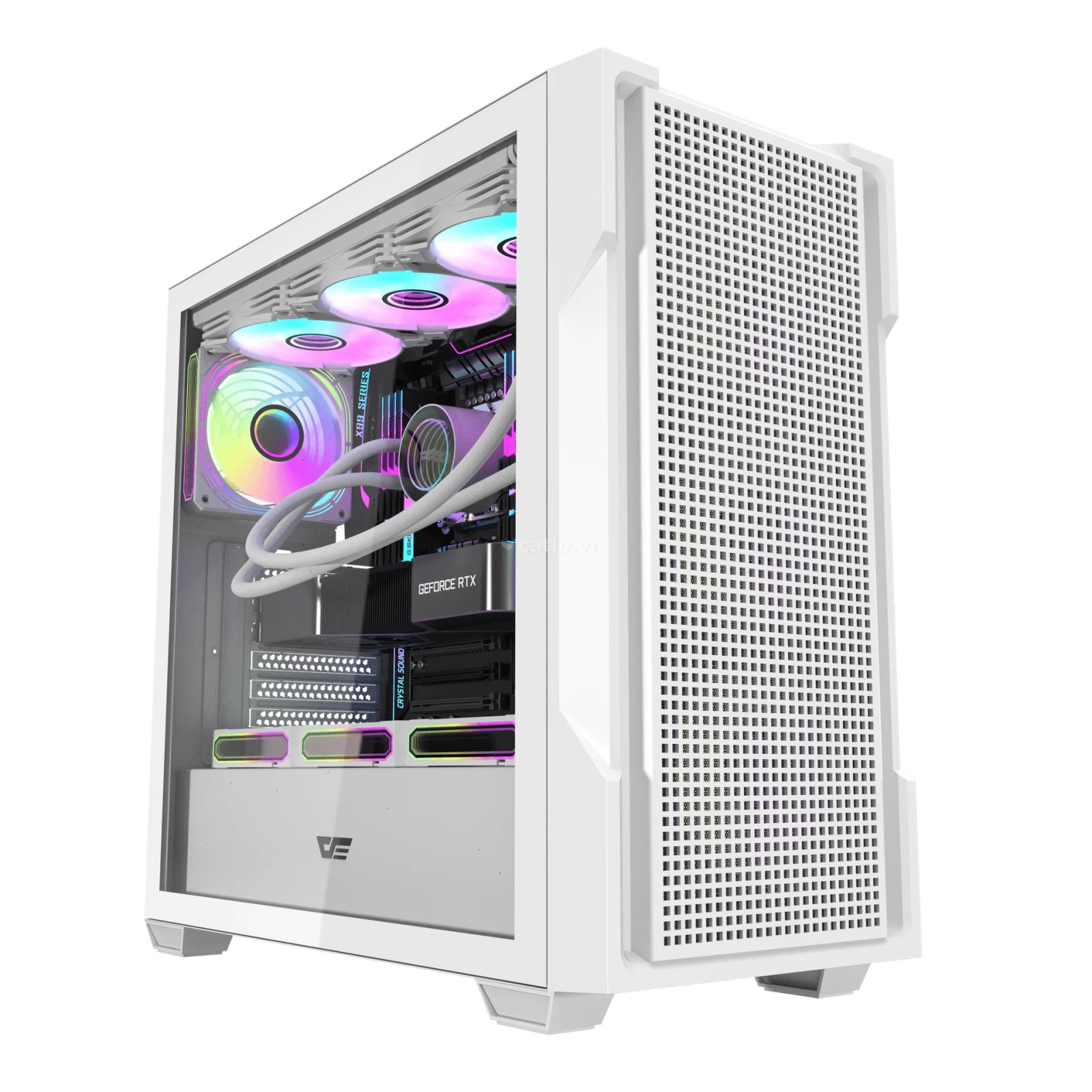Thùng máy Case Darkflash DS900 Mesh ATX - Trắng (Mặt lưới) – ảnh 1