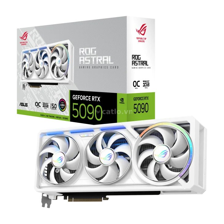 Card màn hình NVIDIA GeForce RTX 5090 ASUS ROG Astral White OC | 32GB GDDR7, 21760 CUDA, 1000W – ảnh 1