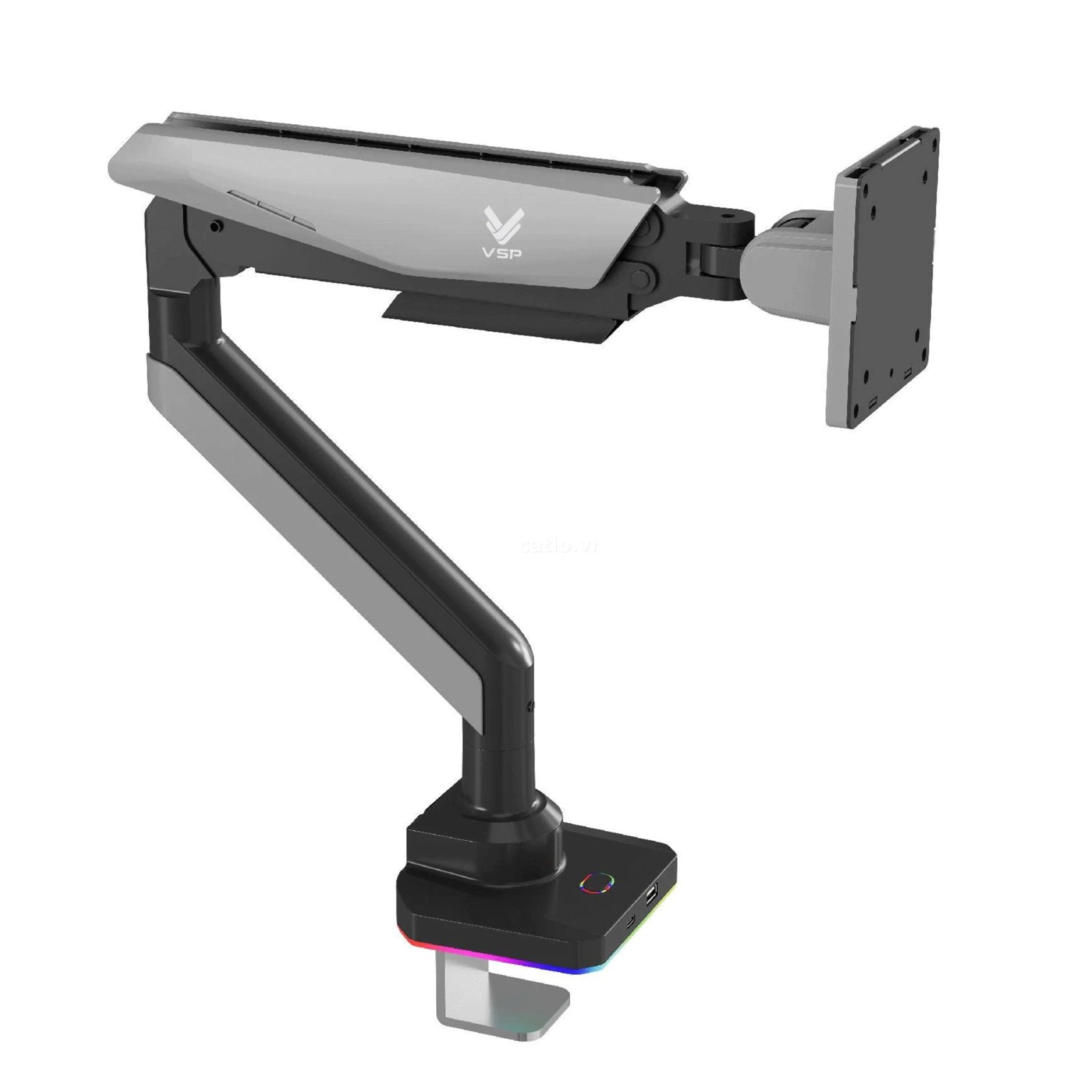 Giá treo màn hình VSP VG60-1 - Đen xám | 17 - 42 inch, chân đế RGB, nút chỉnh LED, cổng USB 3.0… – ảnh 1