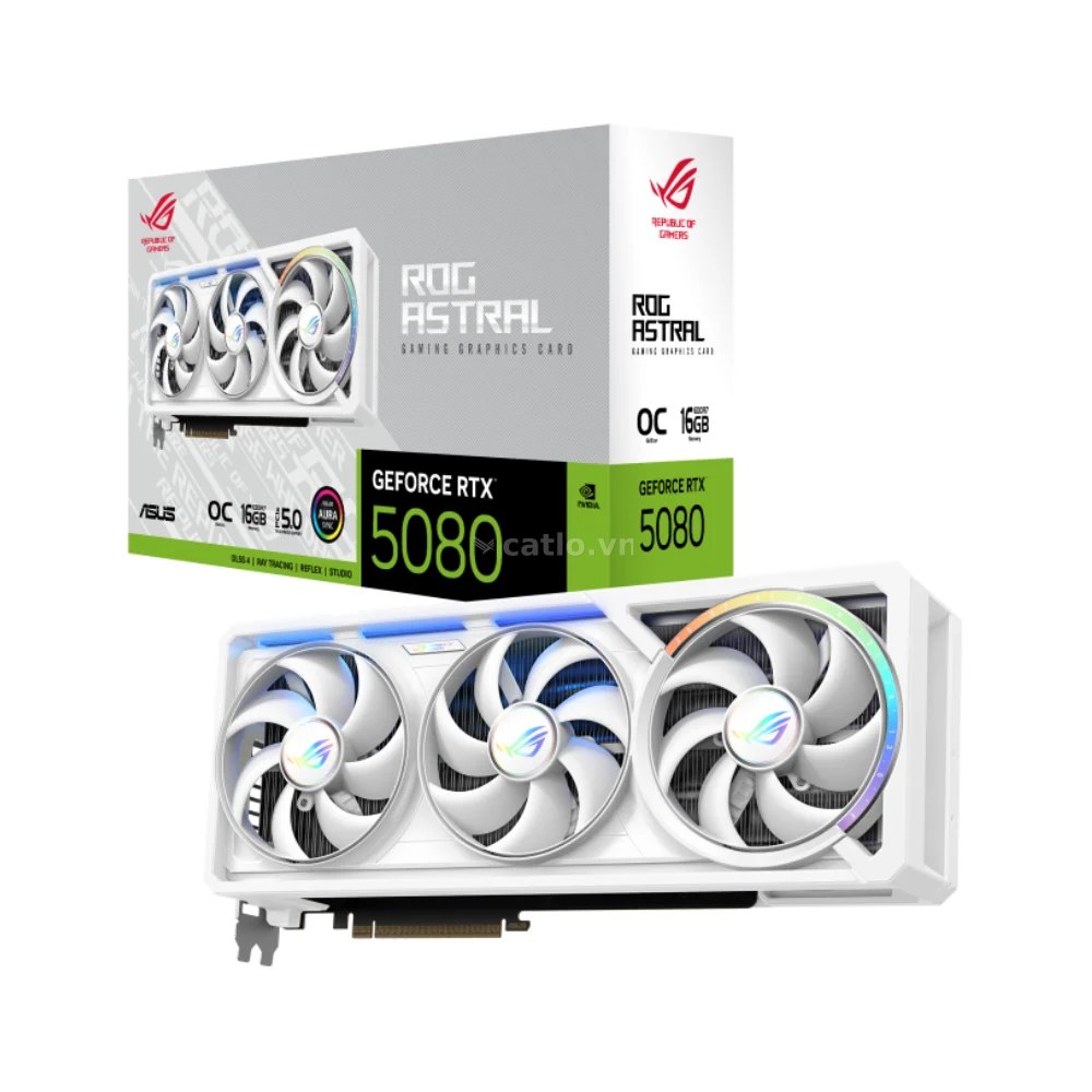 Card màn hình NVIDIA GeForce RTX 5080 ASUS ROG Astral Gaming White OC | 16GB GDDR7, 10752 CUDA, 850W – ảnh 1