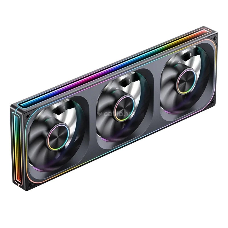 Quạt tản nhiệt PC Jonsbo ZA‑360 | Kit liền khối 3 fan 362mm, ARGB, Gió thuận, Đen – ảnh 1