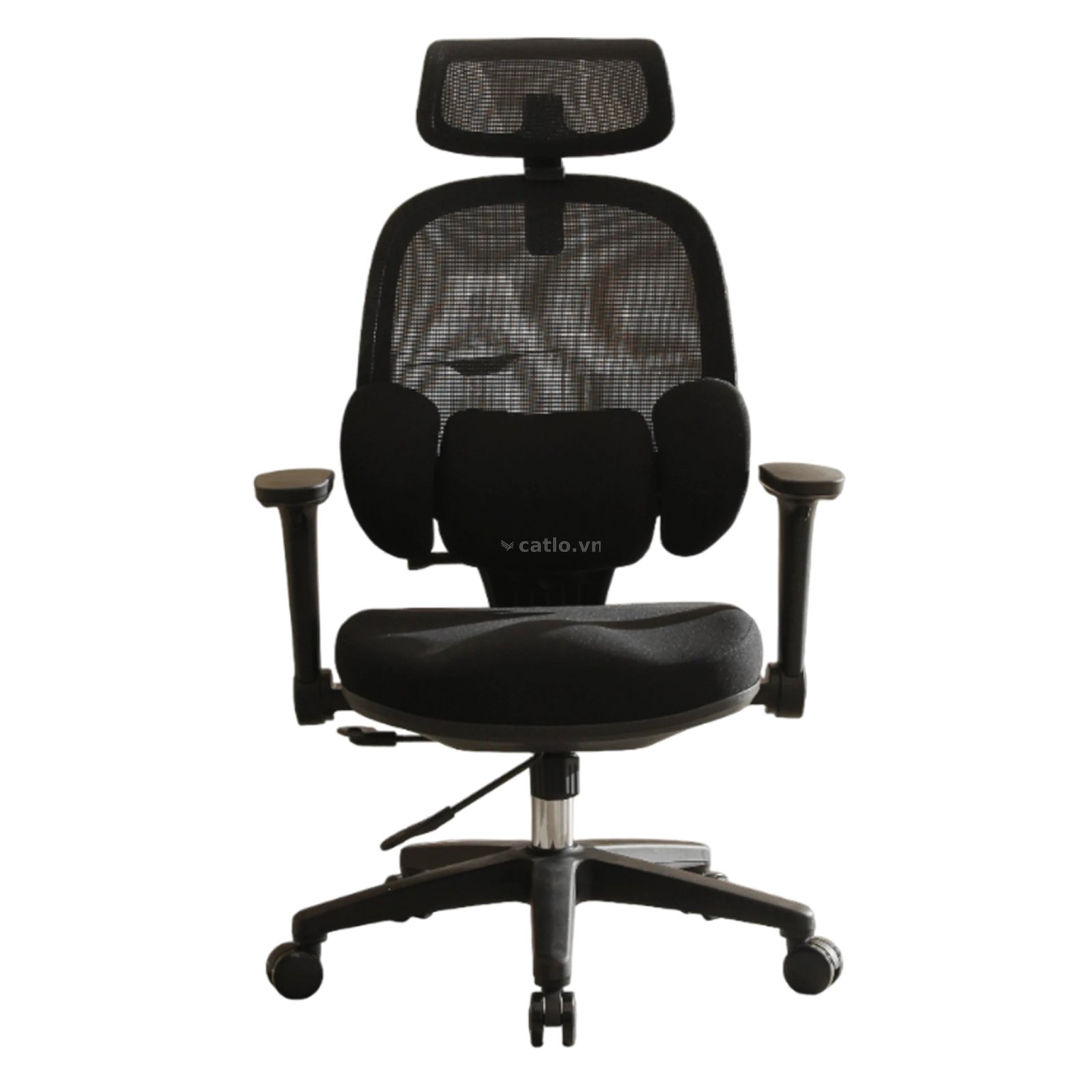 Ghế công thái học MANSON E3 Lite | Đen, 100kg, Chân xoay, Lưng lưới – ảnh 1