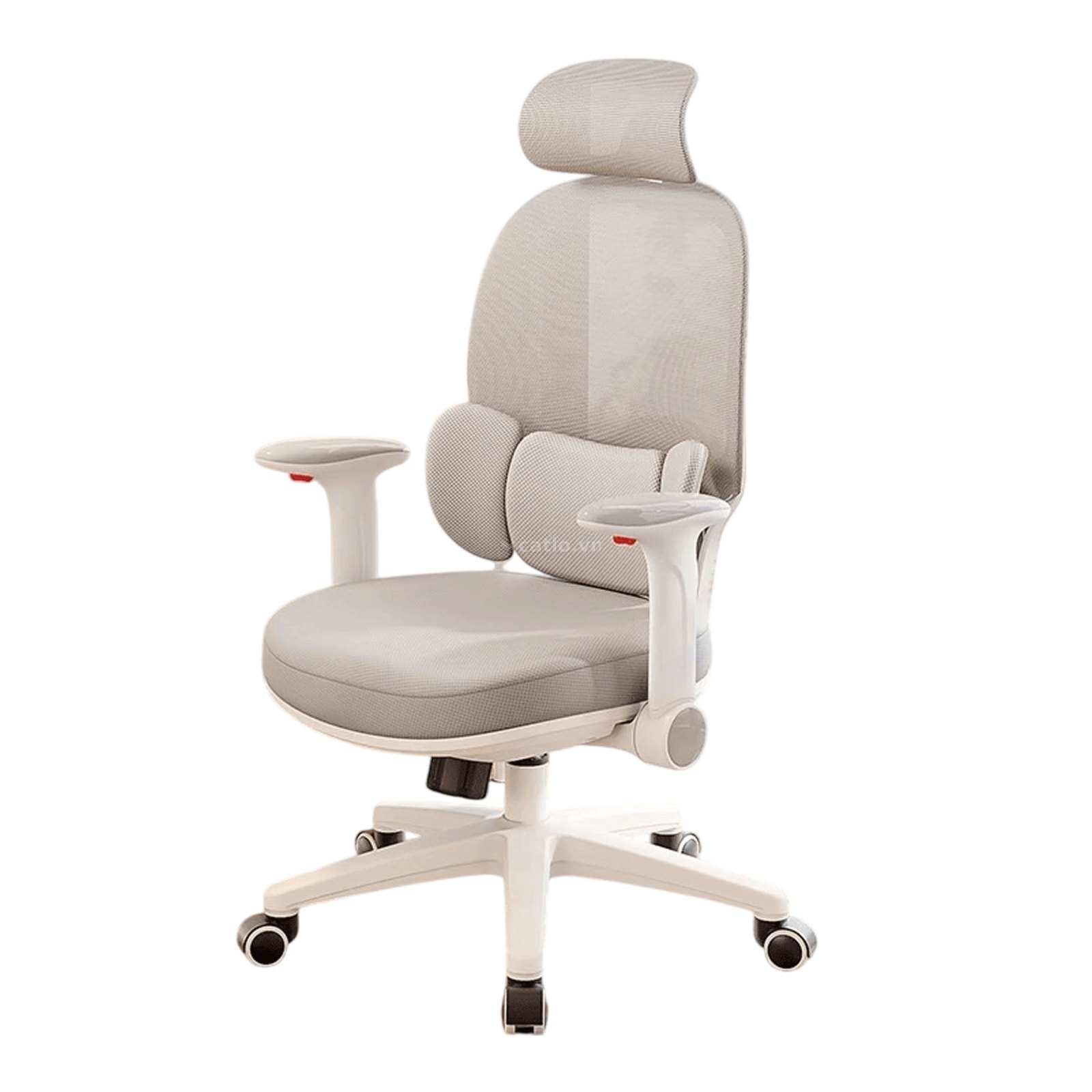 Ghế công thái học MANSON E3 Lite | Xám, 100kg, Chân xoay, Lưng lưới – ảnh 1