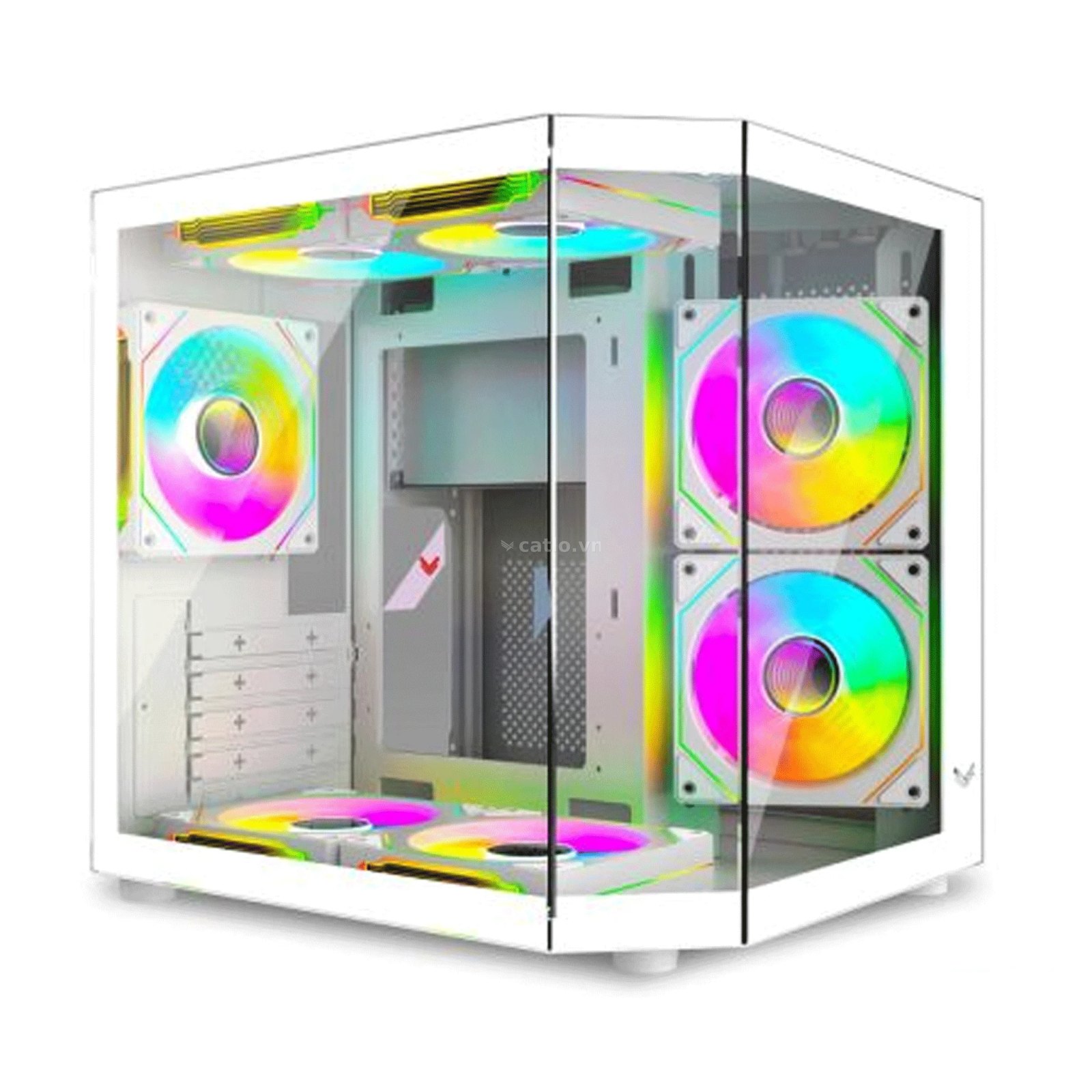 Thùng máy Case VSP X8 - Trắng | Hồ cá, không kèm fan – ảnh 1