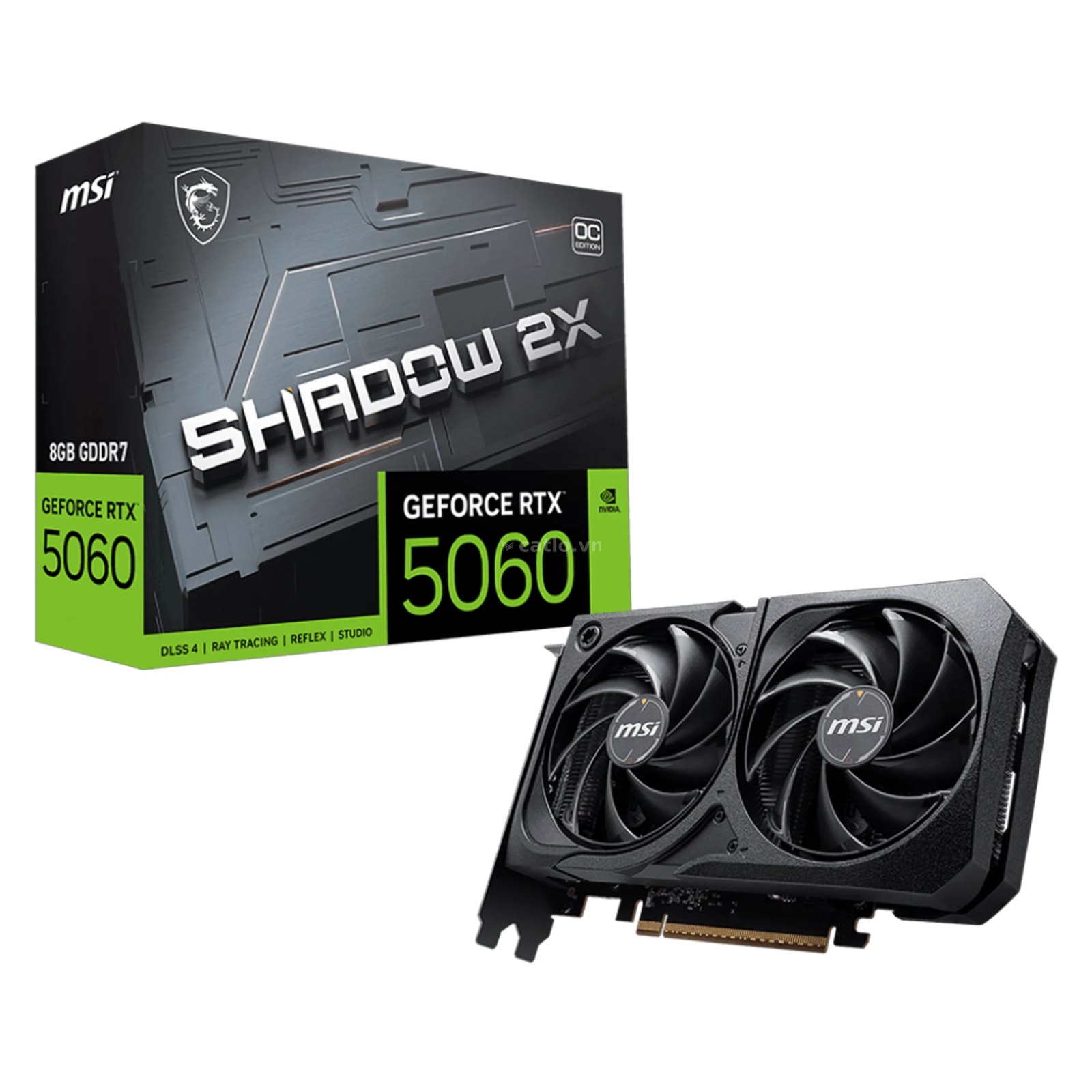 Card màn hình NVIDIA GeForce RTX 5060 MSI SHADOW 2X OC | 8GB GDDR7, 3840 CUDA, 550W – ảnh 1