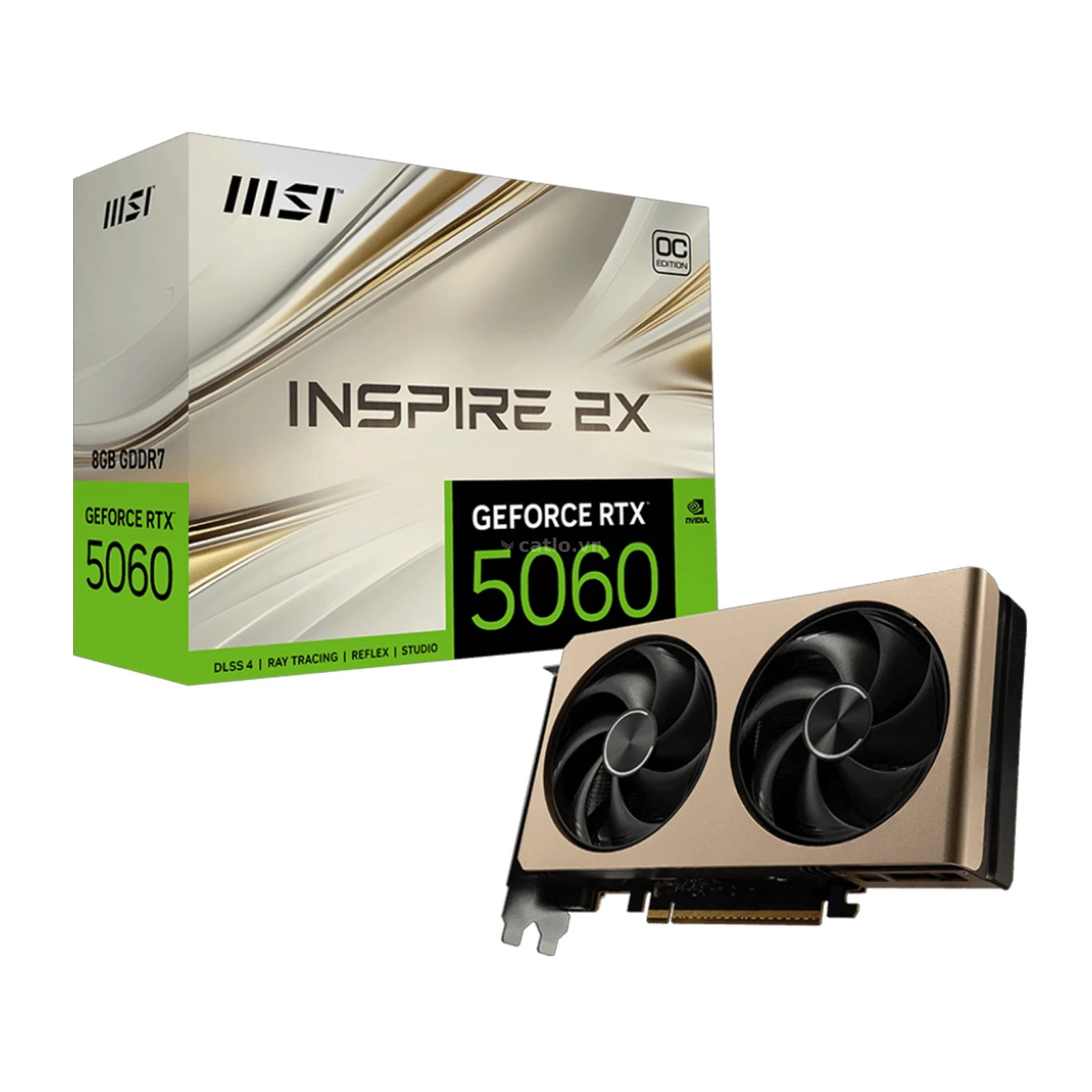 Card màn hình NVIDIA GeForce RTX 5060 MSI INSPIRE 2X OC | 8GB GDDR7, 3840 CUDA, 550W – ảnh 1
