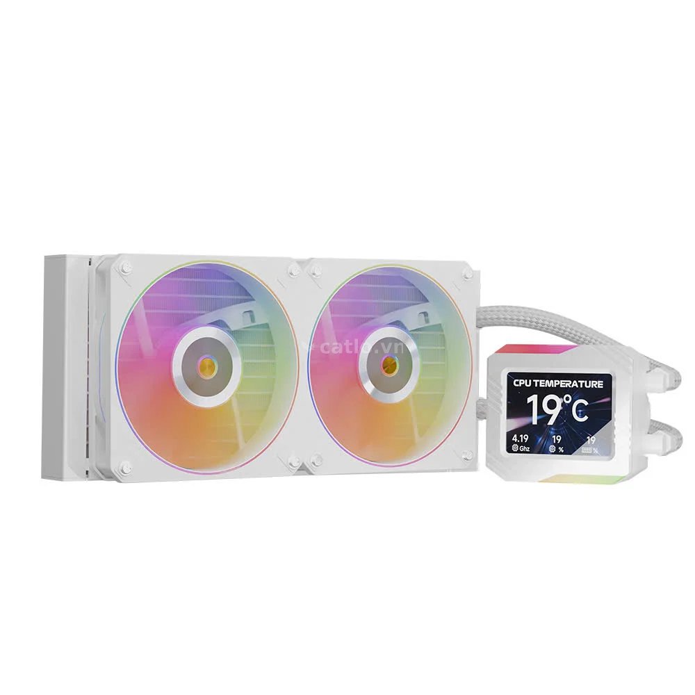 Tản nhiệt nước Leopard Astroshell 240 V2 White | ARGB Display, Trắng – ảnh 1