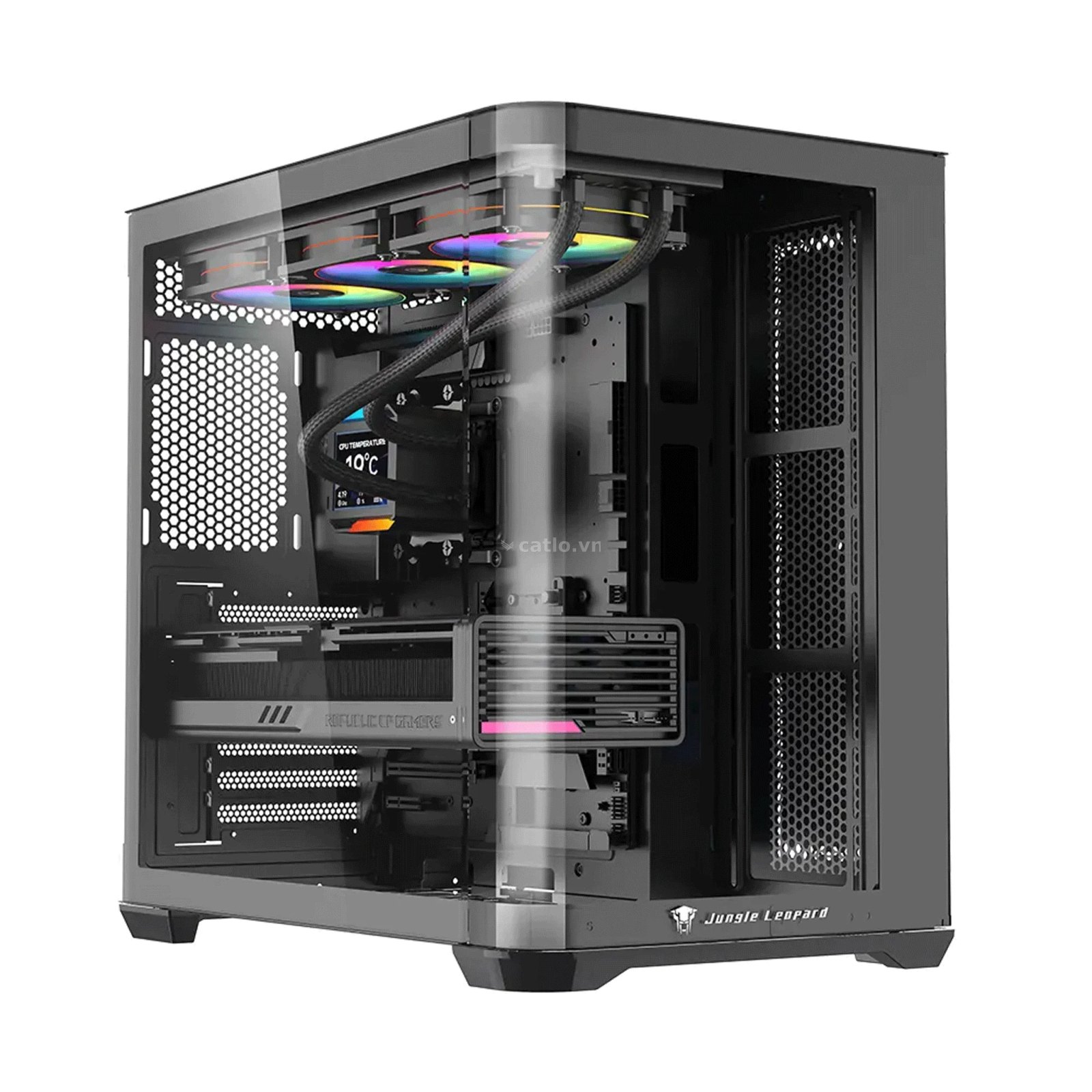 Thùng máy Case Leopard AC-01 - Đen | Hồ cá, kính cong – ảnh 1