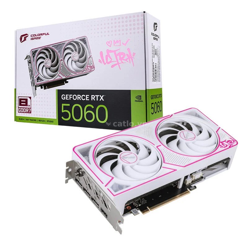 Card màn hình NVIDIA GeForce RTX 5060 Colorful iGame Ultra W DUO OC | 8GB GDDR7, 3840 CUDA, 550W – ảnh 1
