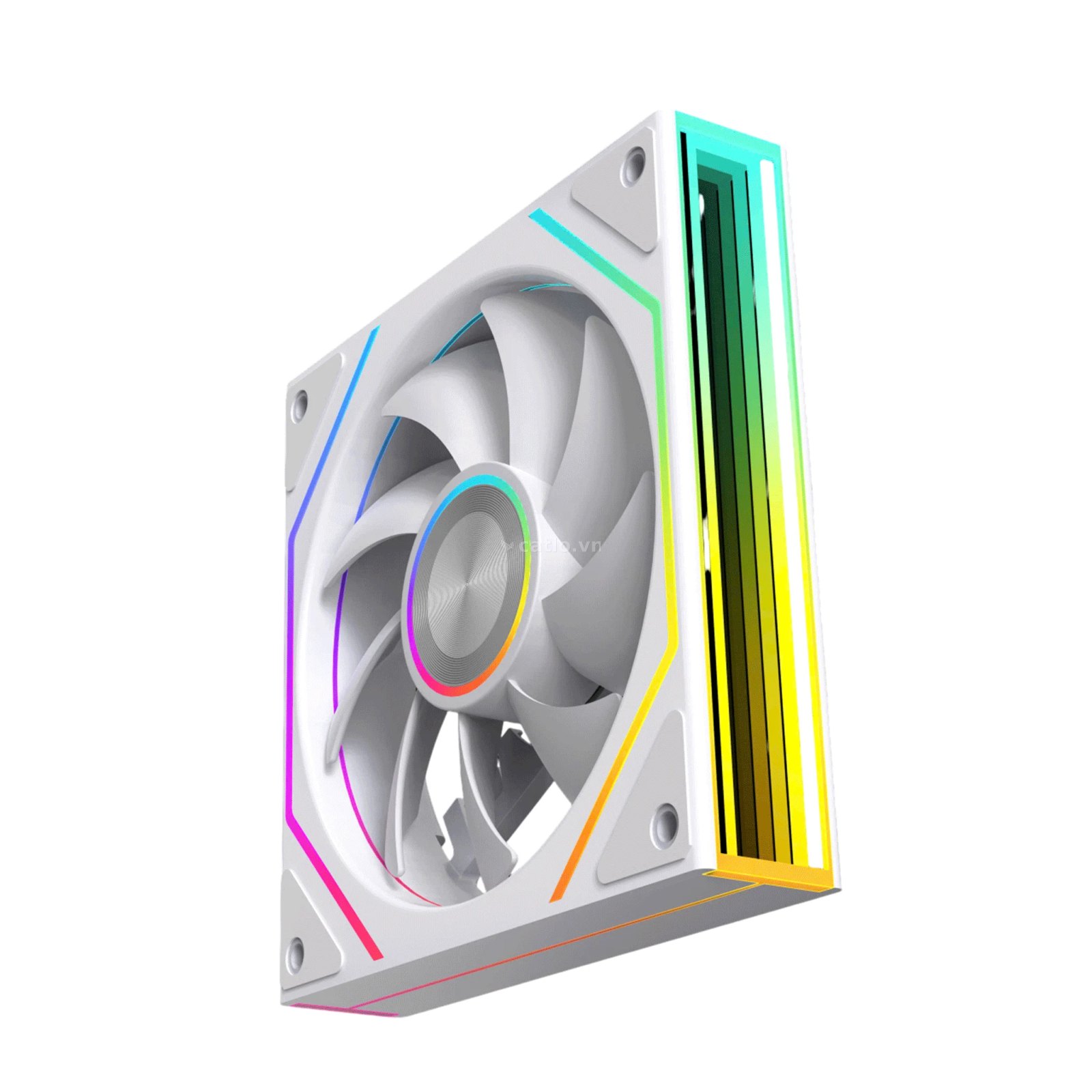 Quạt tản nhiệt PC Leopard Prism 4RS Ultra | Fan lẻ 120mm, ARGB, Gió ngược, Trắng – ảnh 1