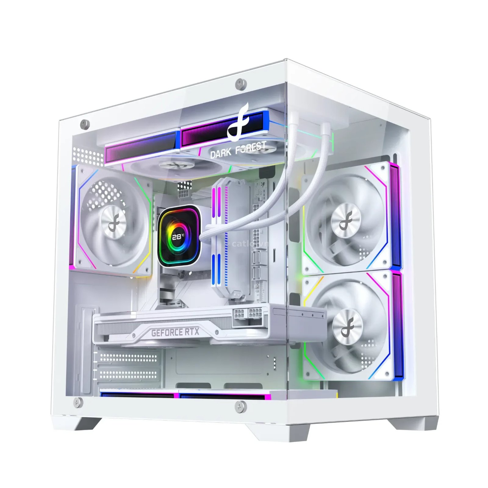 Case bể cá Quantum-B+5 Fan ARGB ( Trắng) – ảnh 1