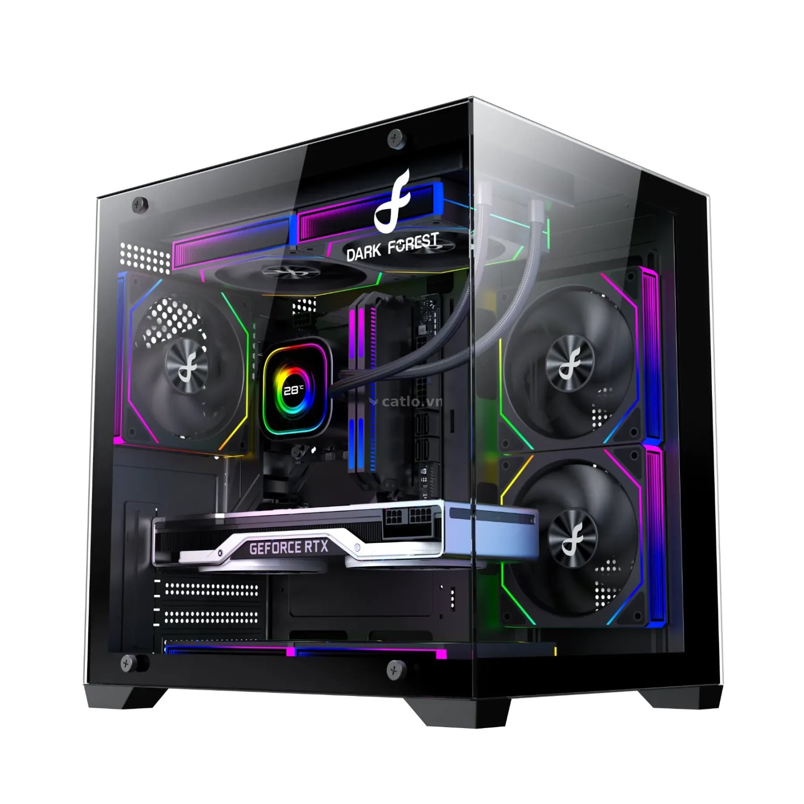 Case bể cá Quantum-B+5Fan ARGB (Đen) – ảnh 1