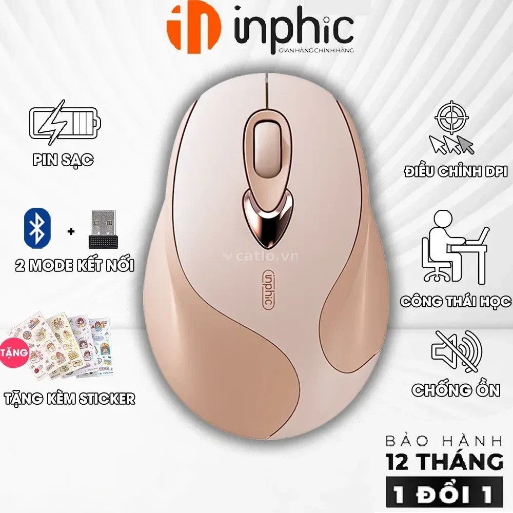 Chuột INPHIC M8 Hồng – ảnh 1