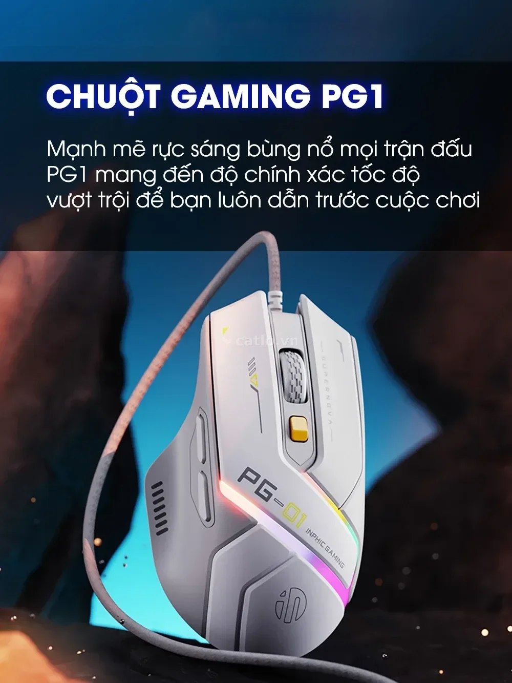 Chuột INPHIC PG1 Trắng – ảnh 1