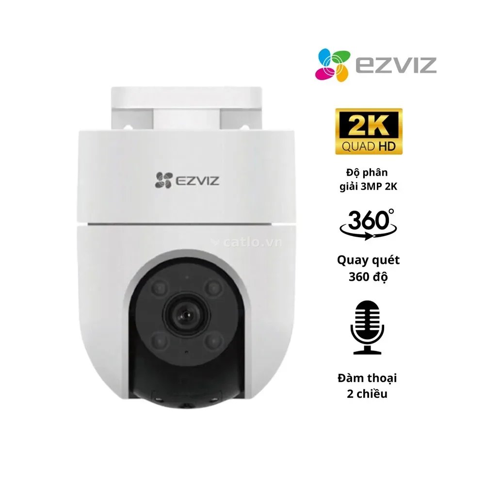 Camera Ezviz H8C PRO 2K 3MP xoay wifi ngoài trời, đèn còi báo động, đàm thoại 2 chiều – ảnh 1