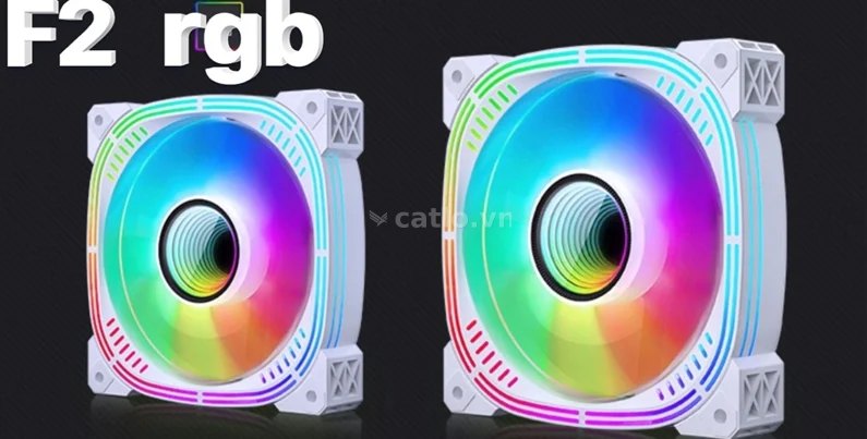 Bộ Fan F2 Trắng Vô Cực 1 Bộ 5 Cái + Điều Khiển + Hub – ảnh 1