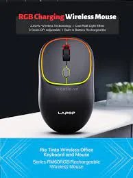 Chuột Máy Tính Không Dây LAPOP RM60 Led Hiệu Ứng Dùng Sạc – ảnh 1