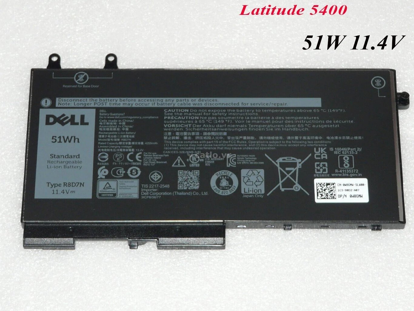 PIN DELL LATITUDE 5400 5500 5410 5510 R8D7N 51Wh Zin – ảnh 1