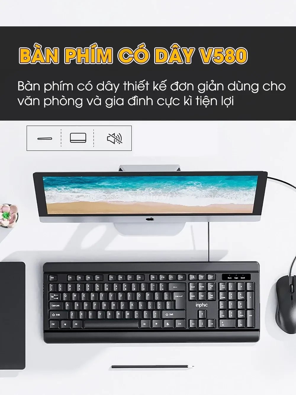 Bàn phím văn phòng INPHIC V580 – ảnh 1