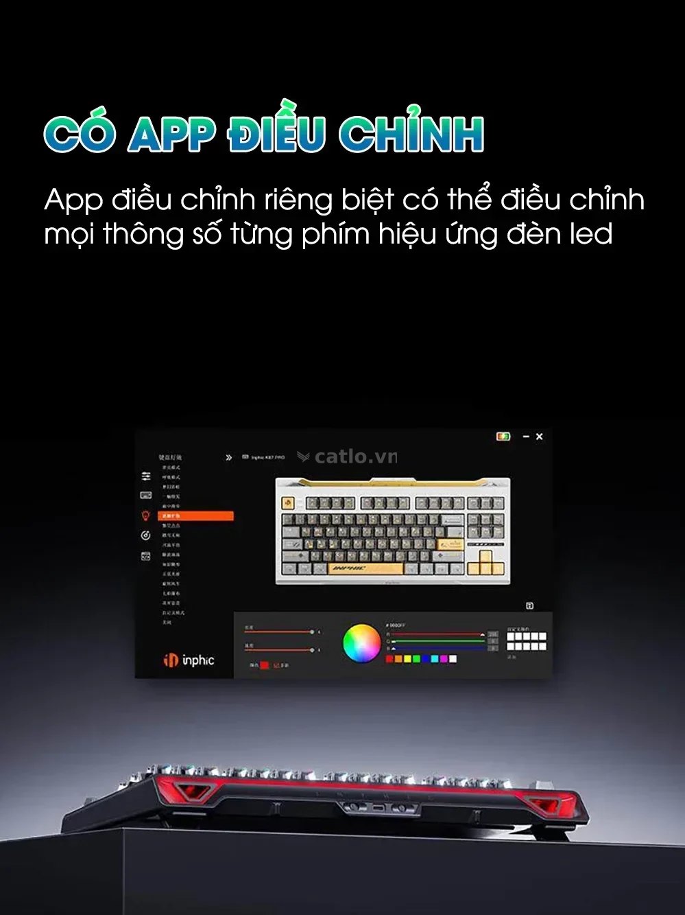 Bàn phím INPHIC K87 Pro Tím – ảnh 1