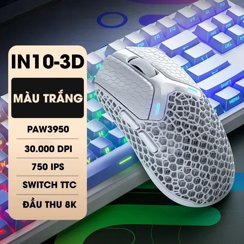 Chuột INPHIC IN10 3D Trắng – ảnh 1