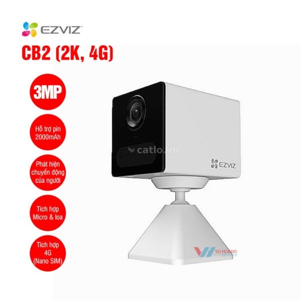 Camera Wifi dùng pin 3MP EZVIZ CB2 4G (2K) – ảnh 1