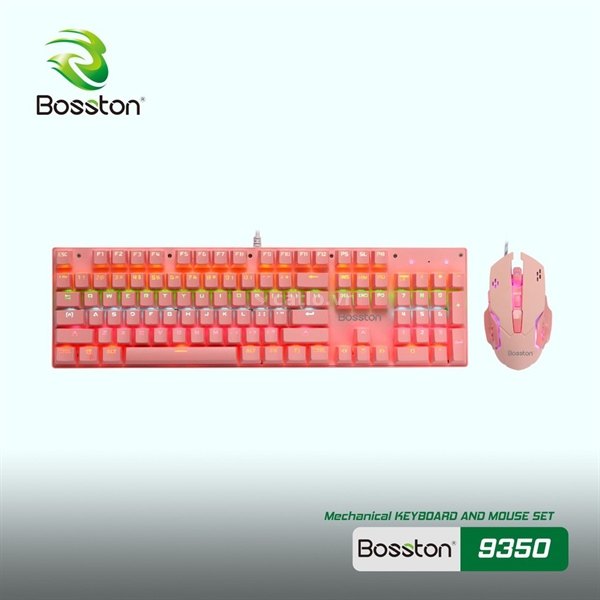 Combo Phím Chuột Bosston EK9350 Queen Pink Chính Hãng (Hồng) – ảnh 1