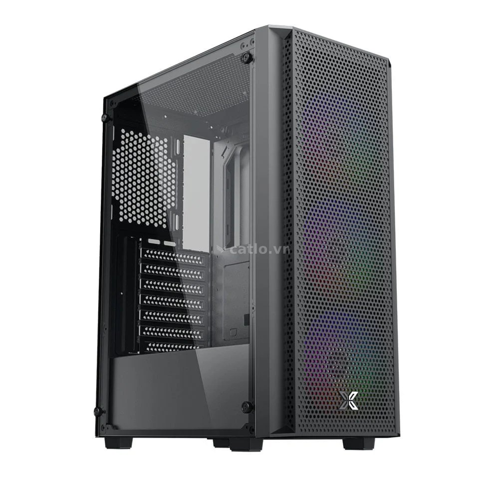 Thùng máy Xigmatek Star 3F (EN90649) F-ATX | Kèm sẵn 3 Fan, Đen – ảnh 1
