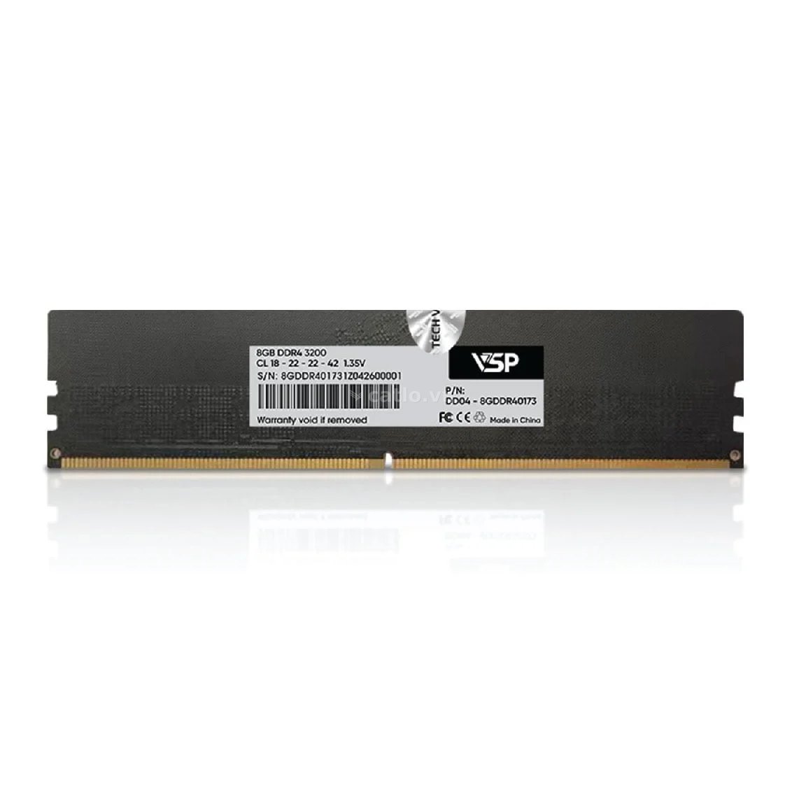 RAM PC VSP 8GB DDR4 3200MHz | (1x8GB), CL18, Hỗ trợ Intel/AMD, XMP, Không Tản (P/N DD04-8GDDR40173) – ảnh 1