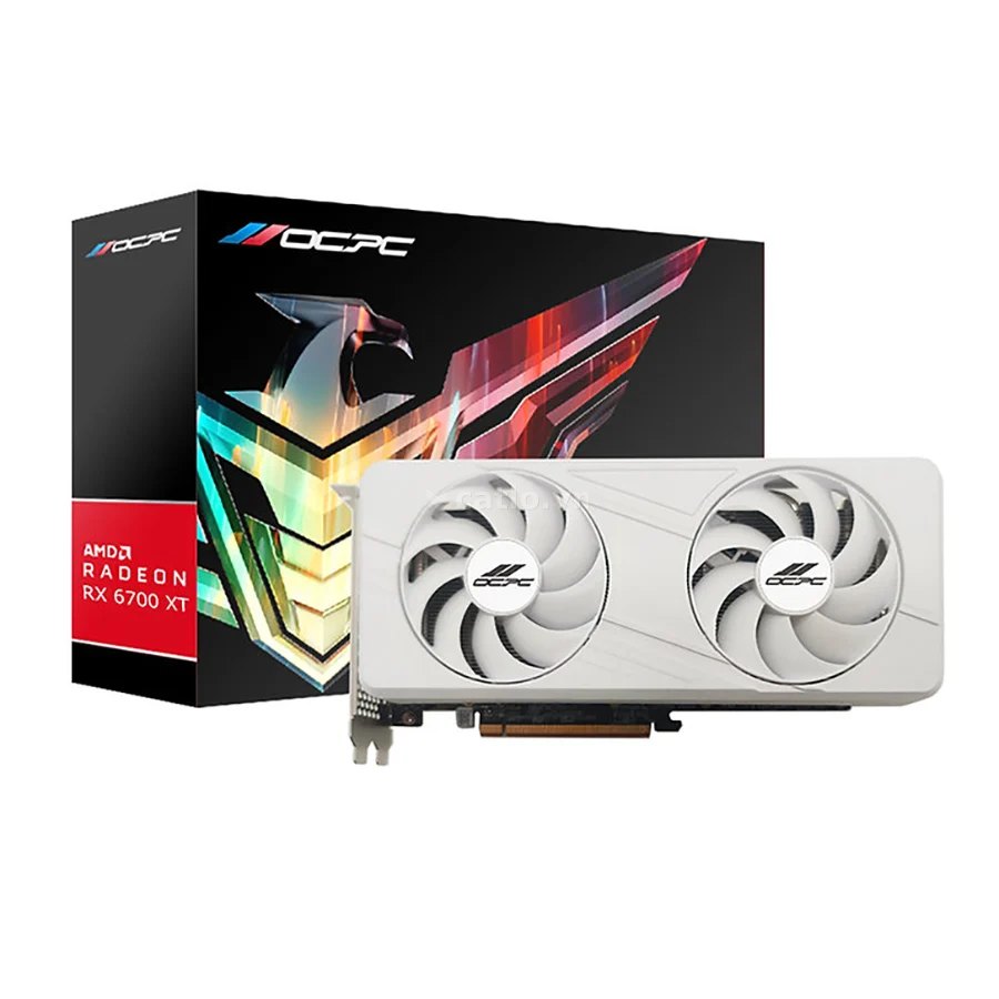 Card màn hình OCPC Radeon RX 6700 XT XK White | 12GB GDDR6, 192-bit, PCIe 4.0, Dual Fan – ảnh 1
