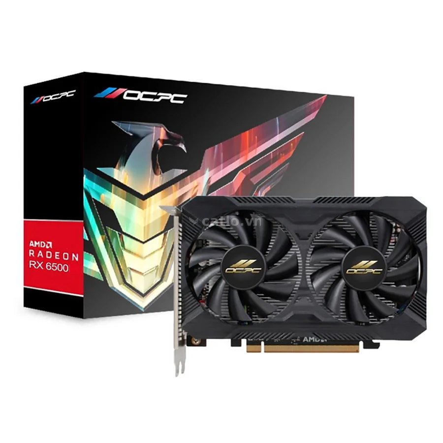 Card màn hình OCPC Radeon RX 6500 XM 2X Fans Black | 8GB GDDR6, 64-bit, Dual Fan – ảnh 1