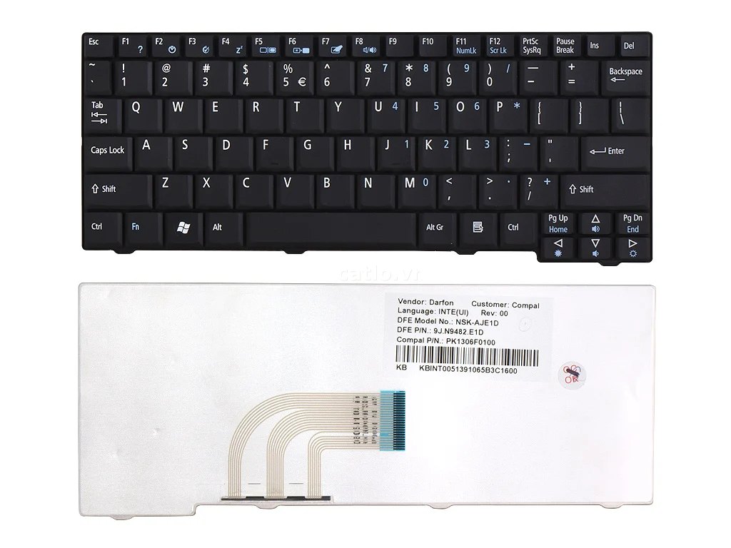 Bàn phím laptop Acer Aspire One 531, P531, A110, A150, D250, ZG5, ZA8, ZG8, Gateway LT20, KAV10… – ảnh 1