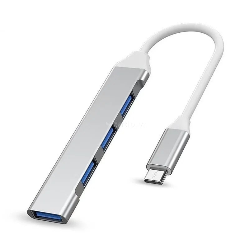 Bộ chia Type-C ra 4 cổng USB (3*USB 2.0 + 1*USB 3.0) MingXin, Màu bạc – ảnh 1