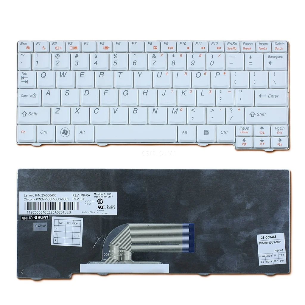 Bàn phím laptop Lenovo Ideapad S100C, S10-2, S10-2C, S10-3C (Trắng) – ảnh 1
