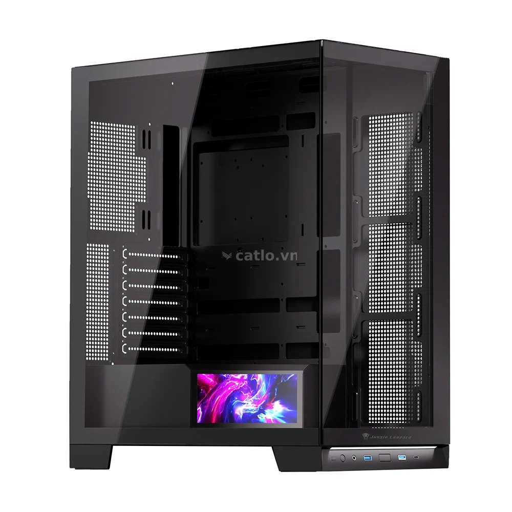 Thùng máy Leopard AX-8 LCD (Không kèm Fan) | Mid Tower, ATX/M-ATX/ITX, ARGB, Kính cường lực, Đen – ảnh 1