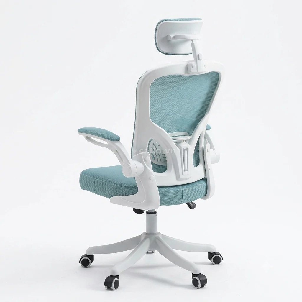 Ghế Văn Phòng Manson Regal | Màu Xanh, Công thái học, Tay Gập – ảnh 1