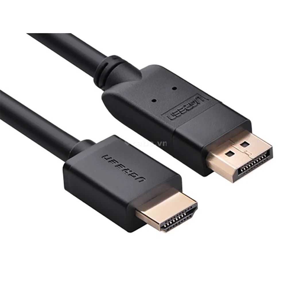 Cáp chuyển Ugreen 10202 DisplayPort 1.2 to HDMI 2m | 4K@30Hz, Một chiều DP sang HDMI, Đen – ảnh 1