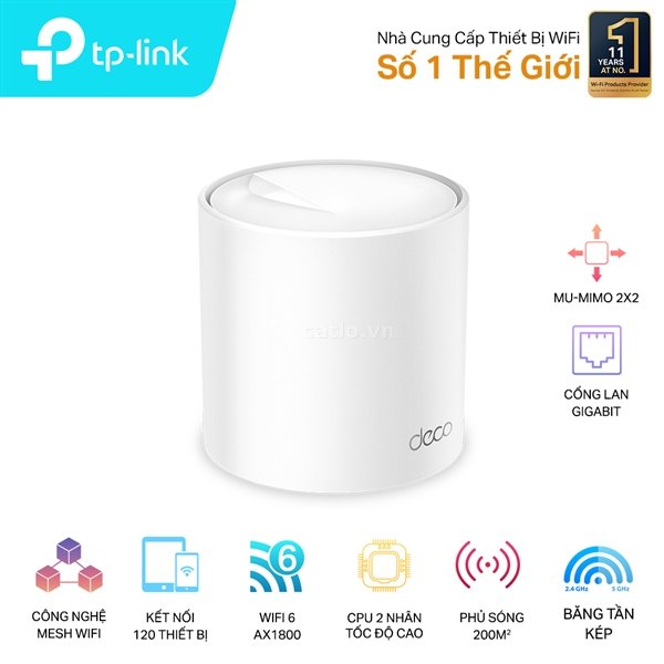 Bộ Phát Wi-Fi 6 TP-Link Deco X20 - AX1800Mbps, 2 Ăng-Ten Ngầm, Mạng Mesh – ảnh 1
